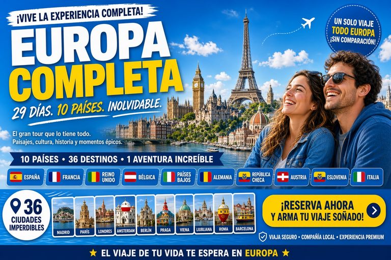 Paquete Europa completa en 29 dias