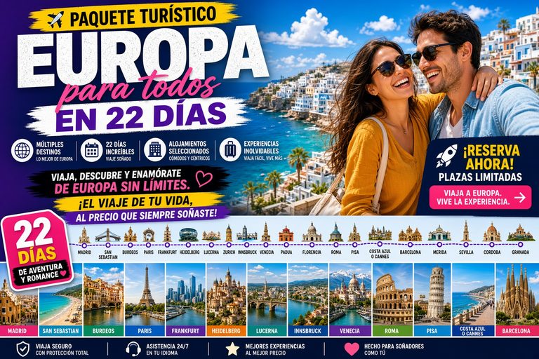 Paquete turístico Europa para todos
