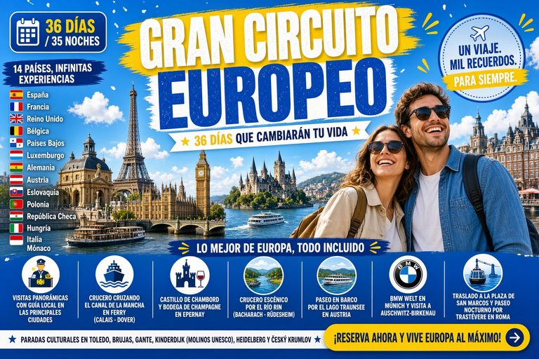 Gran circuito europeo en 36 dias