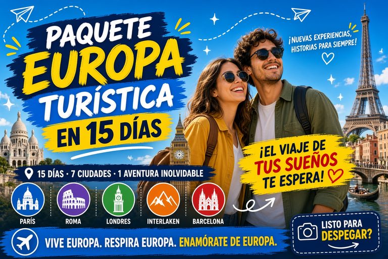 Paquete Europa turistica en 15 dias