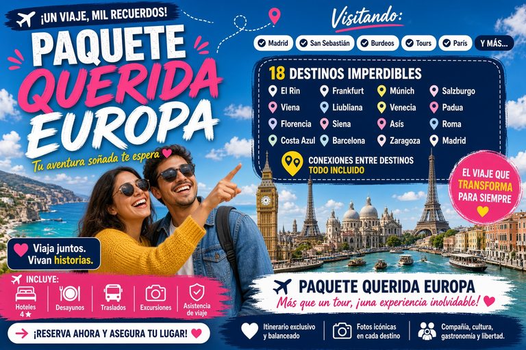 Paquete Querida Europa en 22 dias